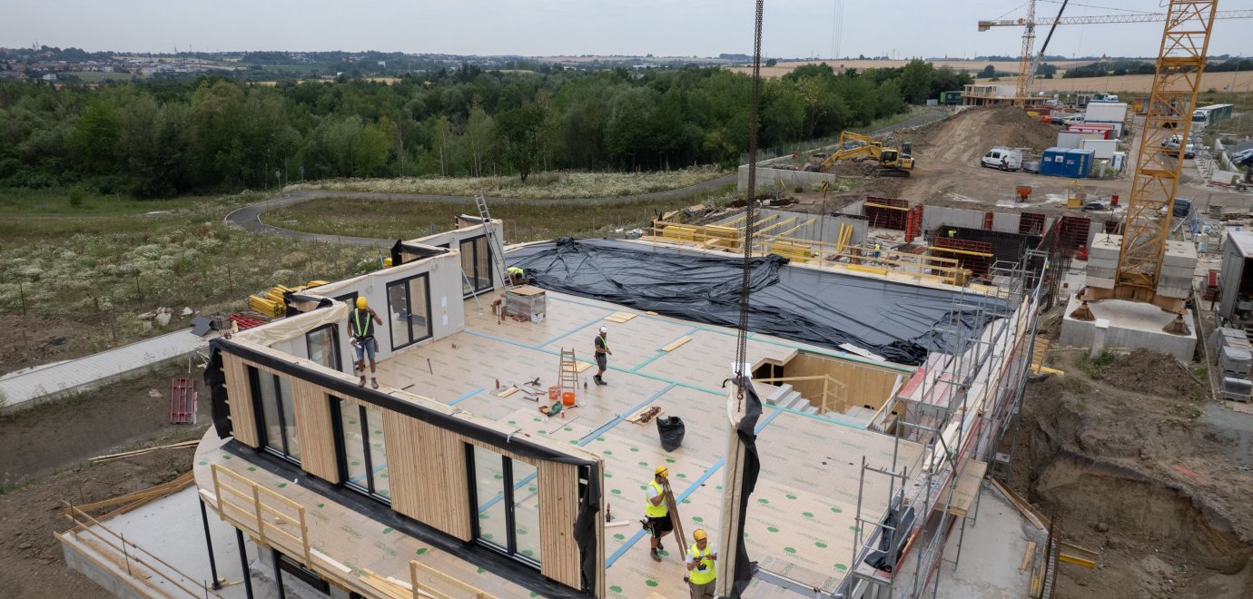 The first timber multi-storey apartment buildings in modern history are being built in Prague