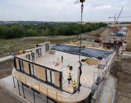 The first timber multi-storey apartment buildings in modern history are being built in Prague